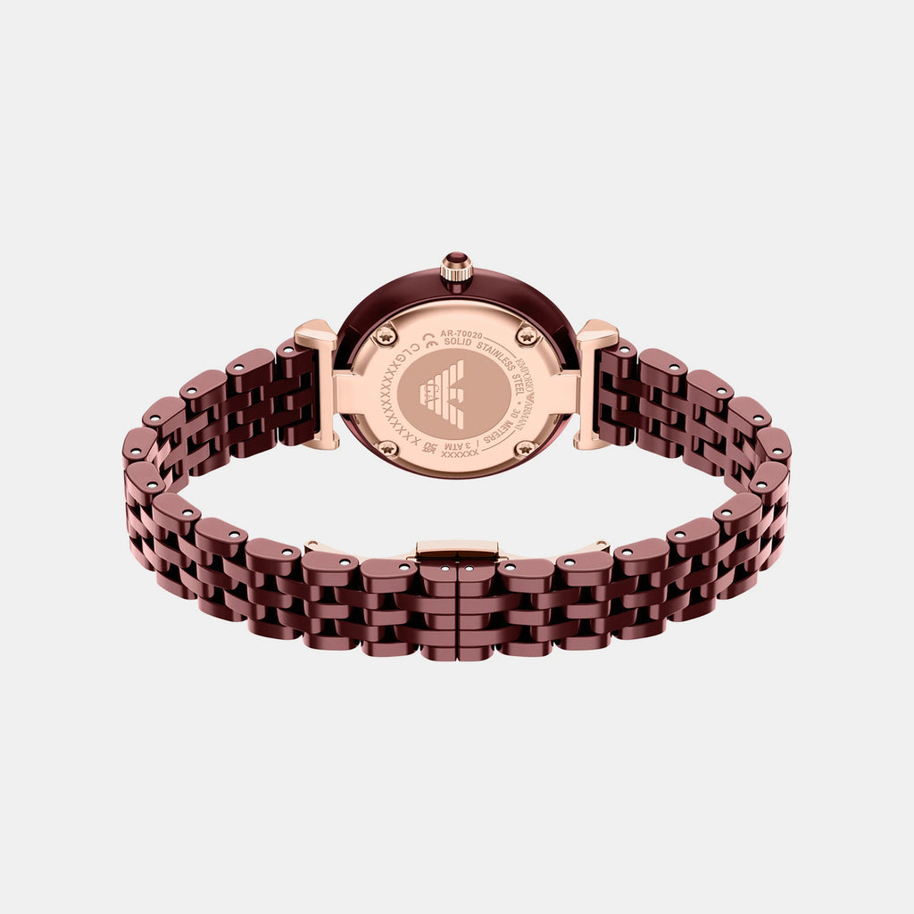 Women Quartz Brown Dial Analog Ceramic Watch AR70020
