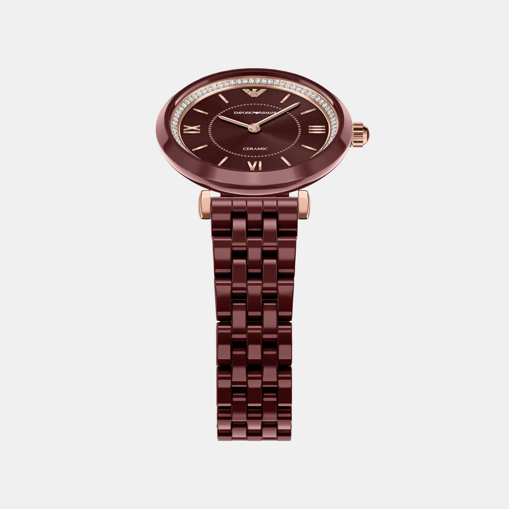 Women Quartz Brown Dial Analog Ceramic Watch AR70020