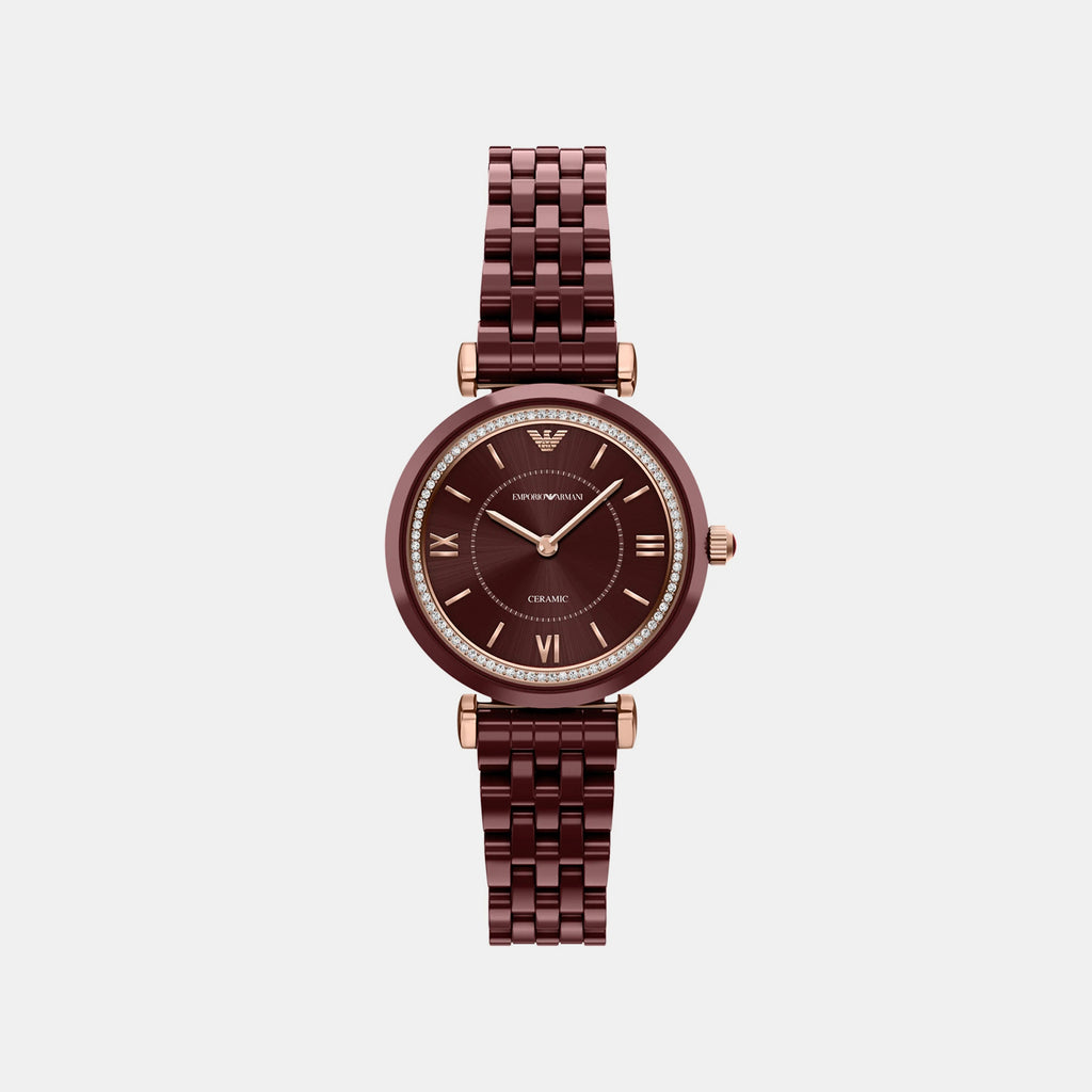 Women Quartz Brown Dial Analog Ceramic Watch AR70020