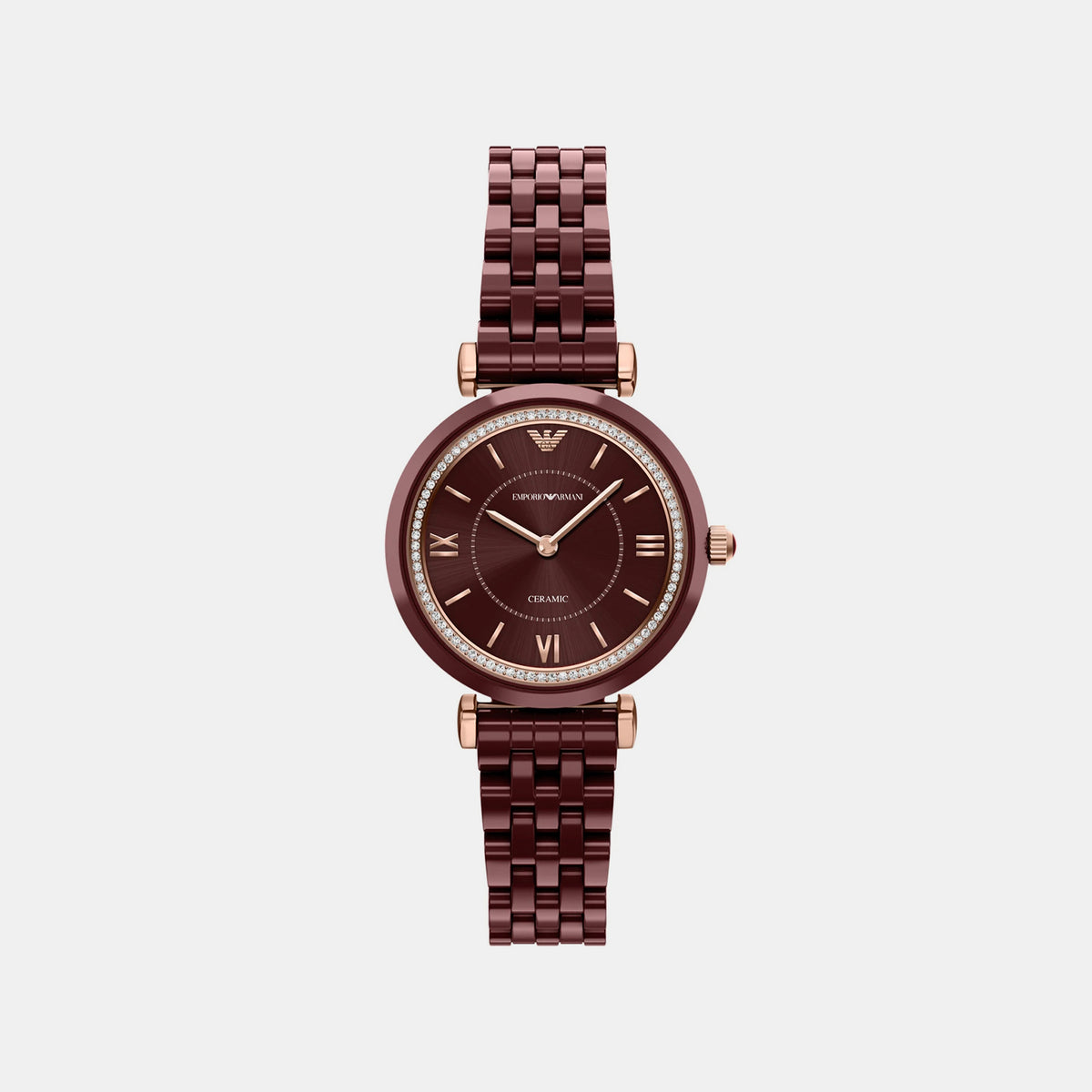 Women Quartz Brown Dial Analog Ceramic Watch AR70020