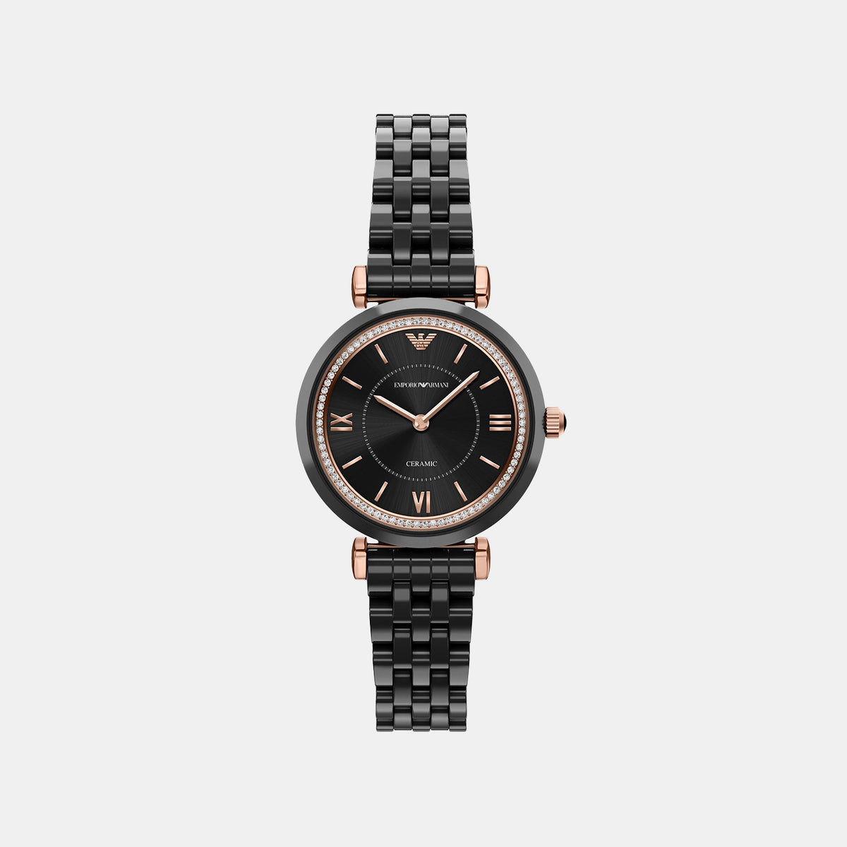 Women Quartz Black Dial Analog Ceramic Watch AR70021