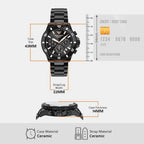 Men Solar Black Dial Chronograph Ceramic Watch AR70022