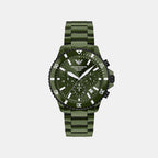 Men Quartz Green Dial Chronograph Stainless Steel Watch AR70023