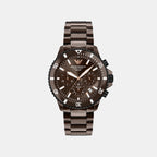 World Explorer Men Solar Brown Dial Chronograph Ceramic Watch AR70025