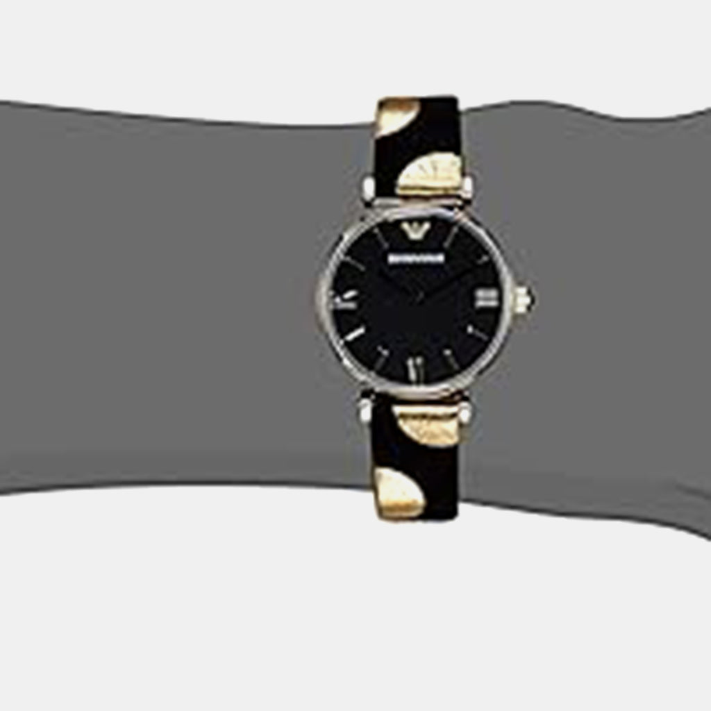 Women Quartz Black Dial Analog Leather Watch AR7411
