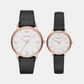 Couple Quartz White Dial Analog Leather Watch AR80015