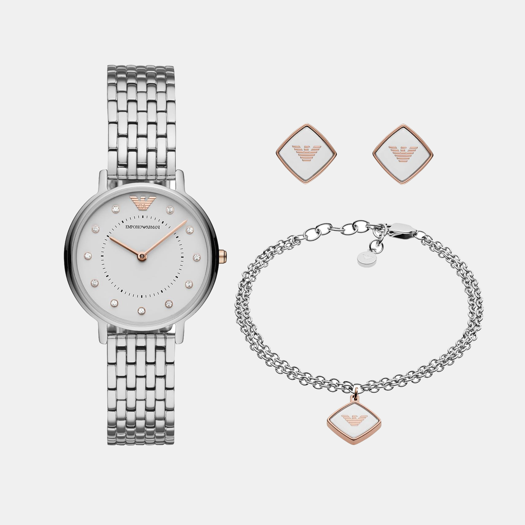 Women Quartz White Dial Analog Stainless Steel Watch AR80023