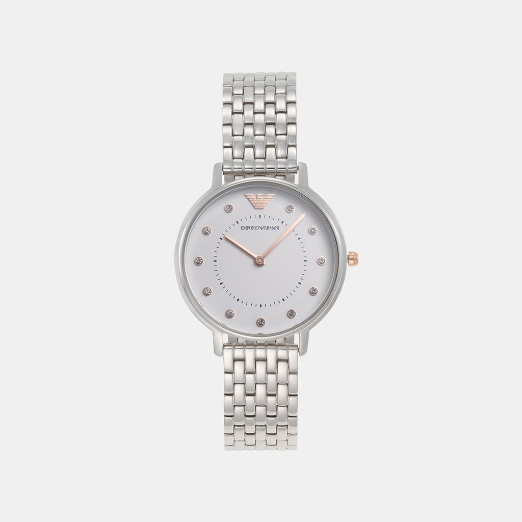 Women Quartz White Dial Analog Stainless Steel Watch AR80023