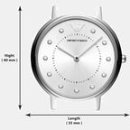 Women Quartz Silver Dial Analog Stainless Steel Watch AR80029