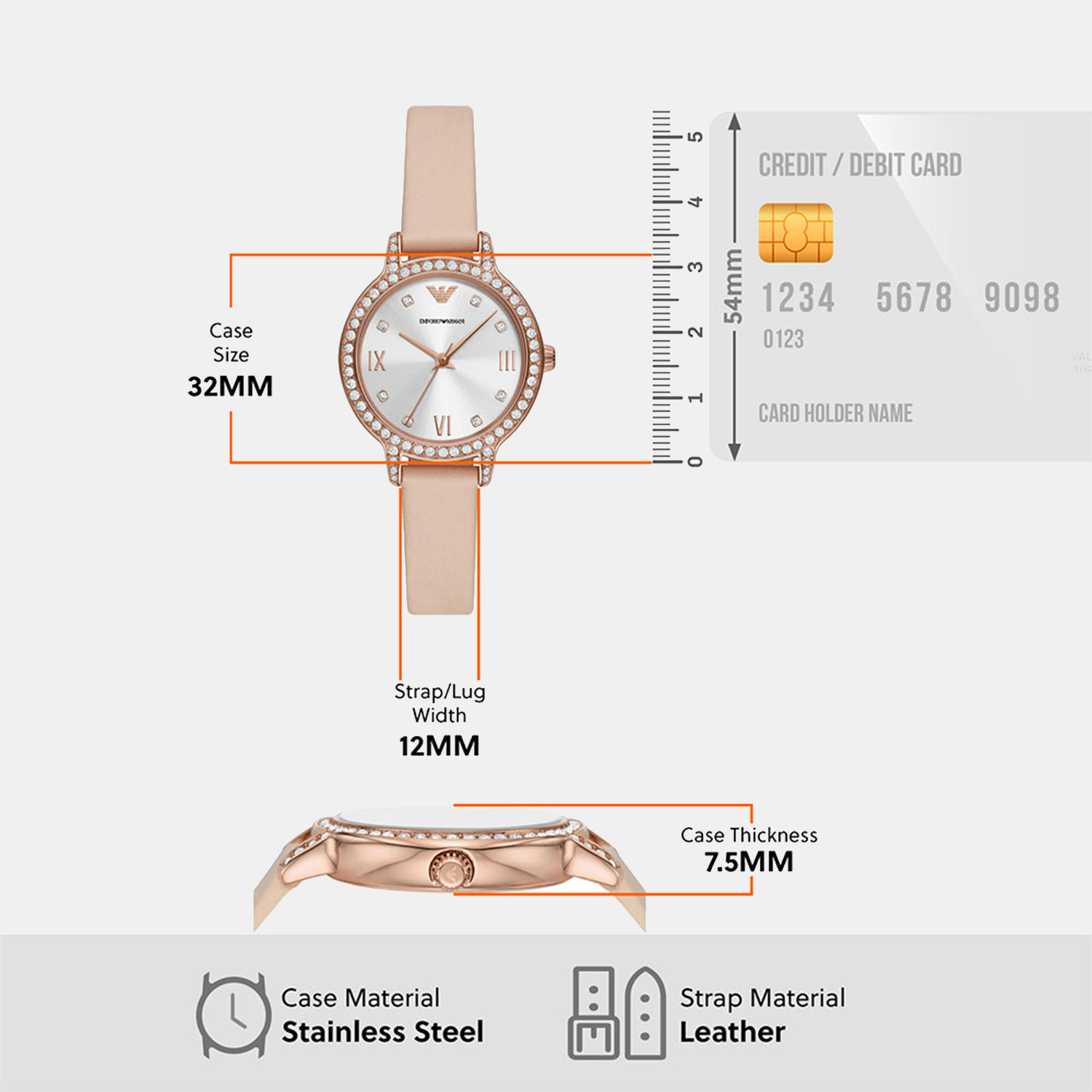 Emporio Armani Stainless Steel Round watch