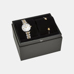 Women Quartz White Mother Of Pearl Dial Analog Stainless Steel Watch AR80078SET