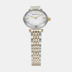 Women Quartz White Mother Of Pearl Dial Analog Stainless Steel Watch AR80078SET