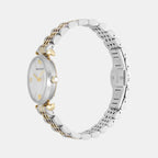 Women Quartz White Mother Of Pearl Dial Analog Stainless Steel Watch AR80078SET