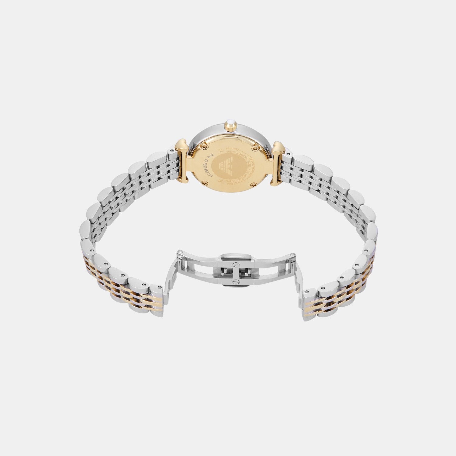 Women Quartz White Mother Of Pearl Dial Analog Stainless Steel Watch AR80078SET