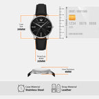 Men Quartz Black Dial Analog Leather Watch AR80079SET