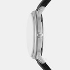 Men Quartz Black Dial Analog Leather Watch AR80079SET