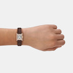 Women Quartz Mother Of Pearl Dial Analog Leather Watch AR80083SET
