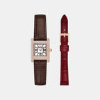 Women Quartz Mother Of Pearl Dial Analog Leather Watch AR80083SET