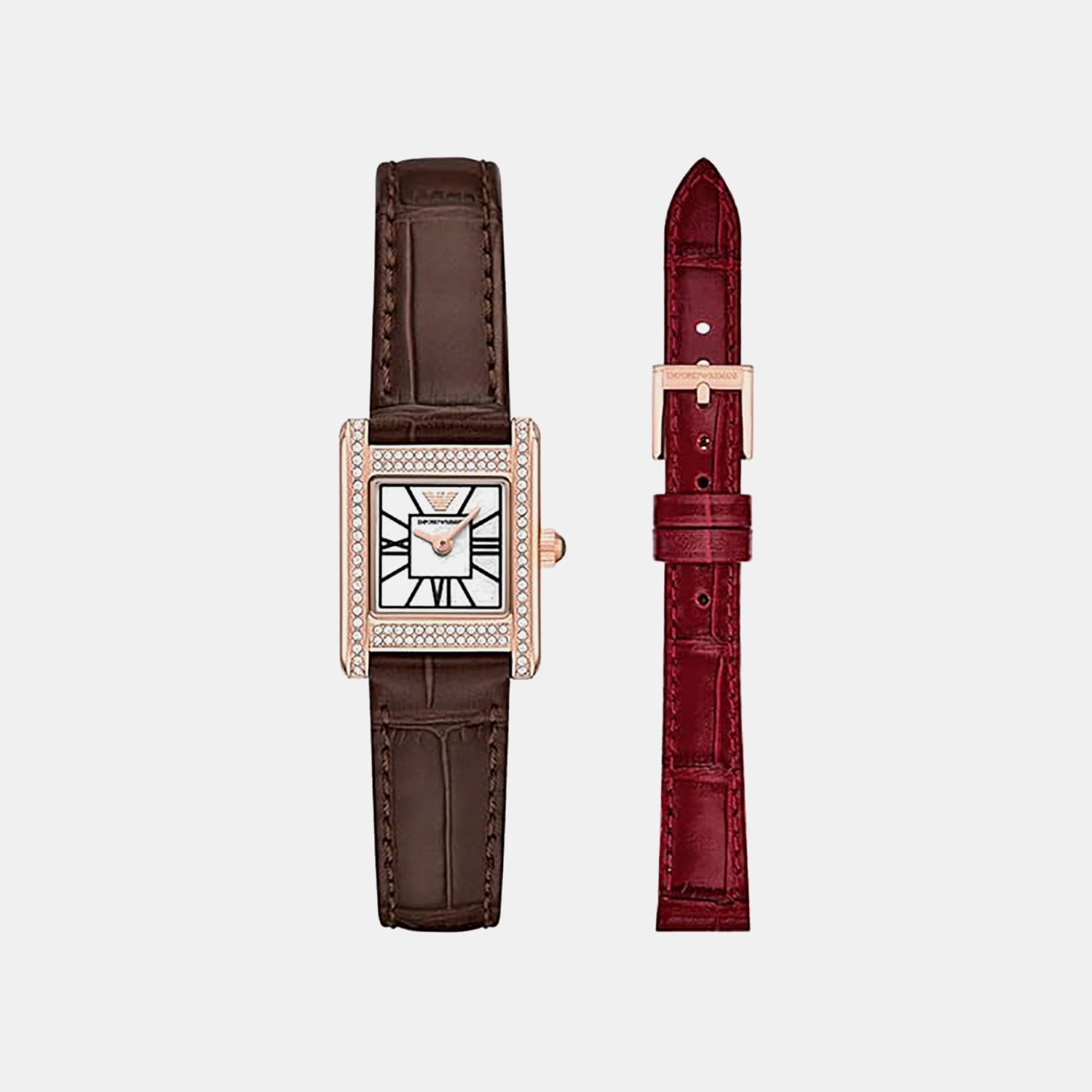 Women Quartz Mother Of Pearl Dial Analog Leather Watch AR80083SET