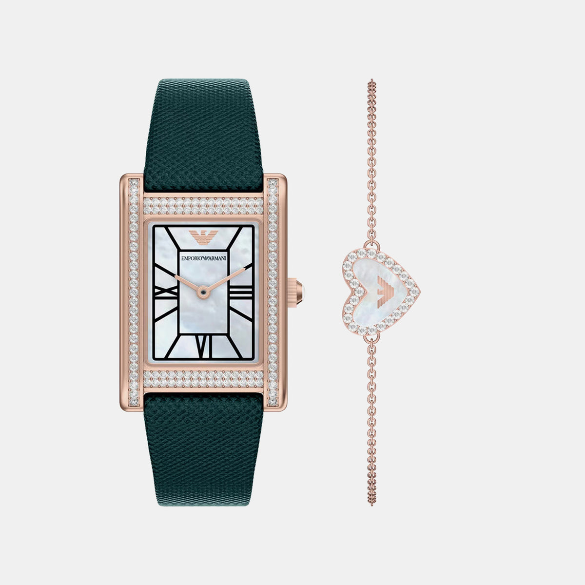 Women Quartz Mother Of Pearl Dial Analog Leather Watch AR80085SET