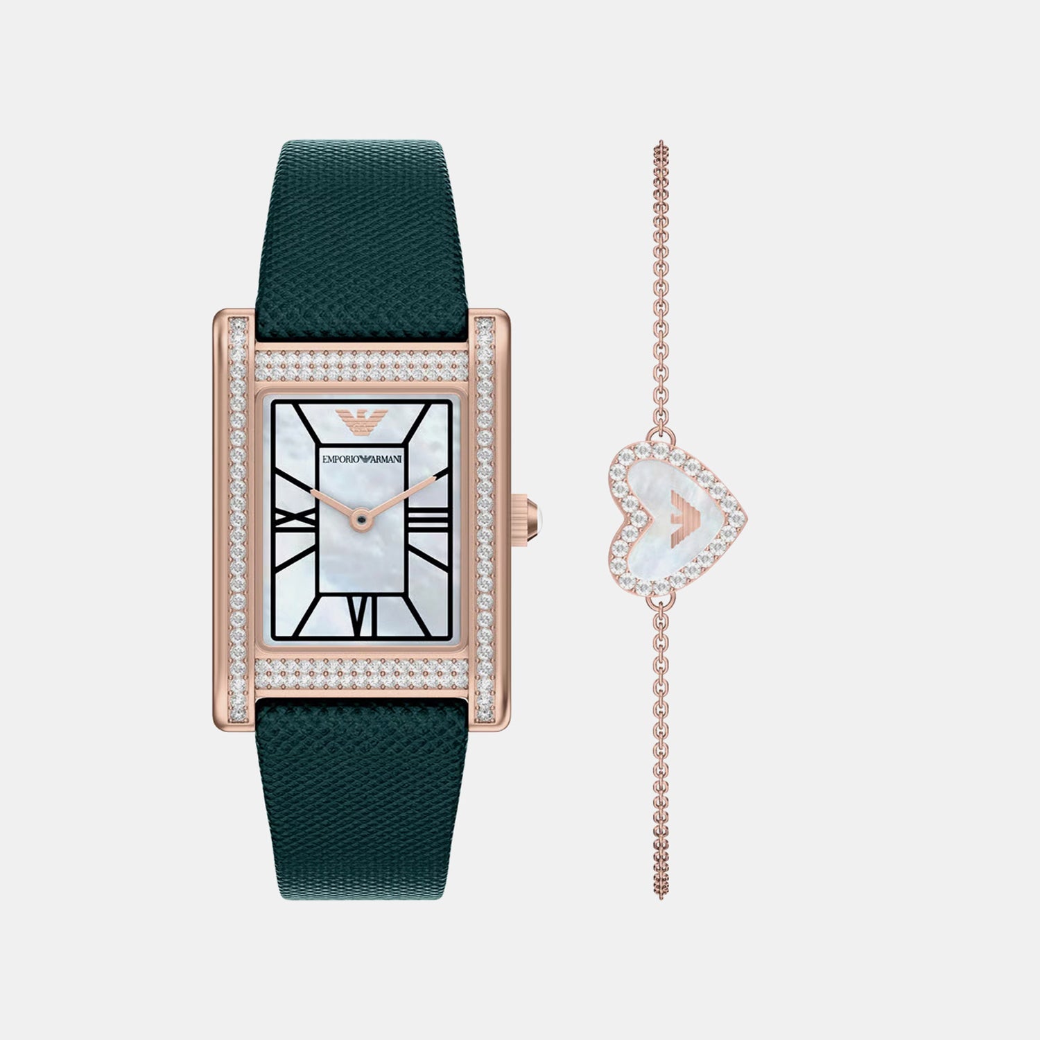 Women Quartz Mother Of Pearl Dial Analog Leather Watch AR80085SET