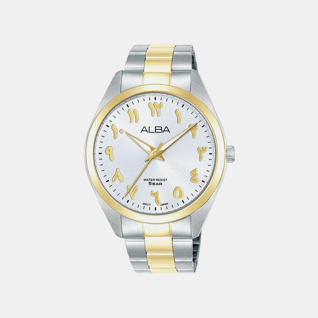 Men Quartz White Dial Analog Stainless Steel Watch ARX158X1