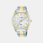 Men Quartz White Dial Analog Stainless Steel Watch ARX158X1