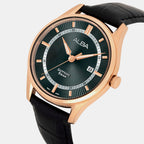 Men Quartz Black Dial Analog Leather Watch AS9R22X1