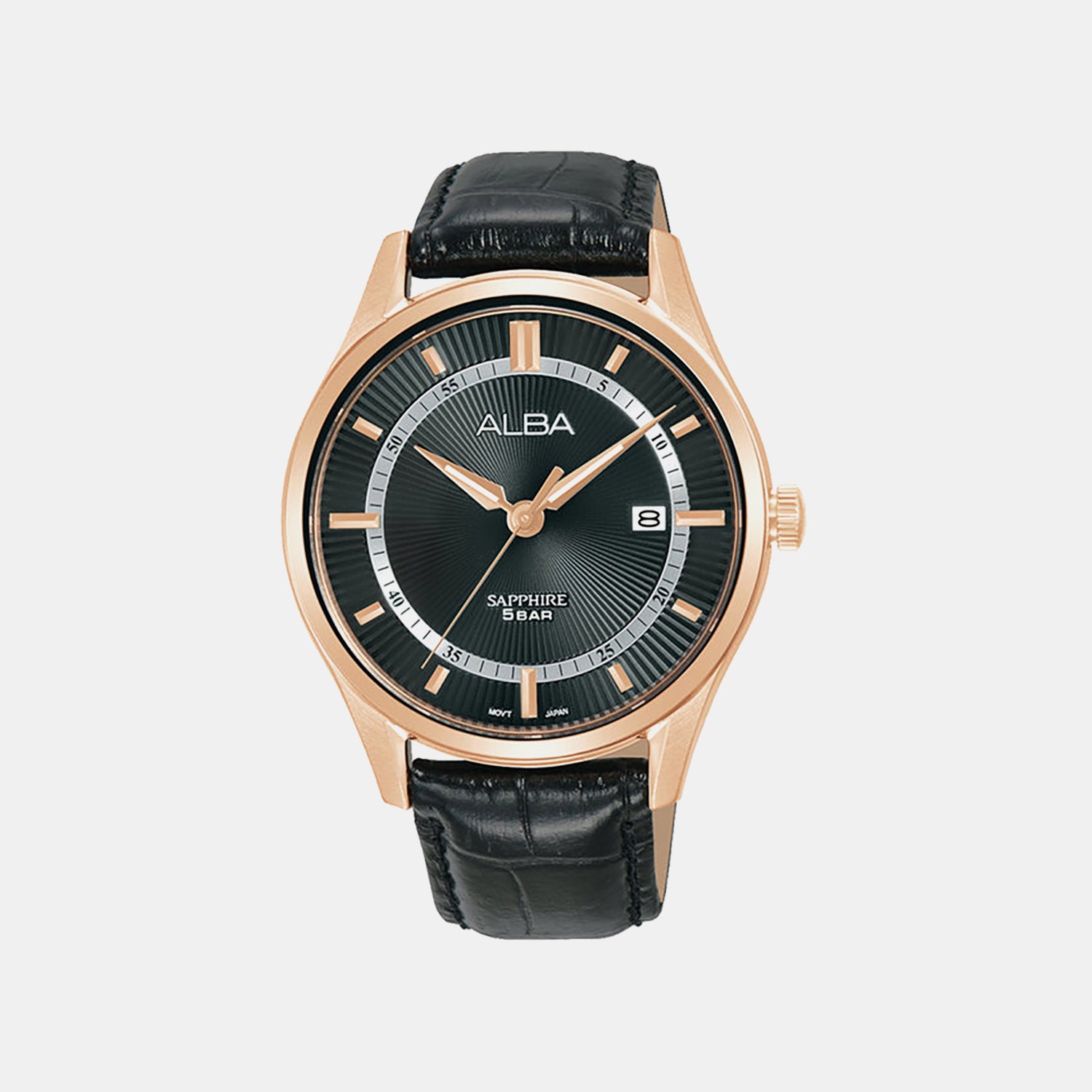Men Quartz Black Dial Analog Leather Watch AS9R22X1