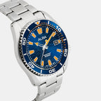 Men Quartz Blue Dial Analog Stainless Steel Watch AS9R67X1