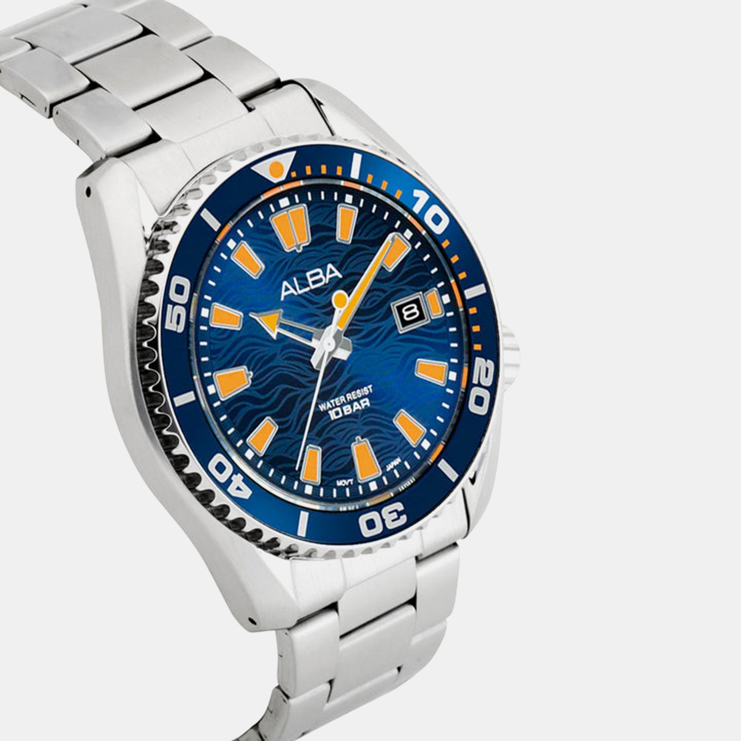 Men Quartz Blue Dial Analog Stainless Steel Watch AS9R67X1