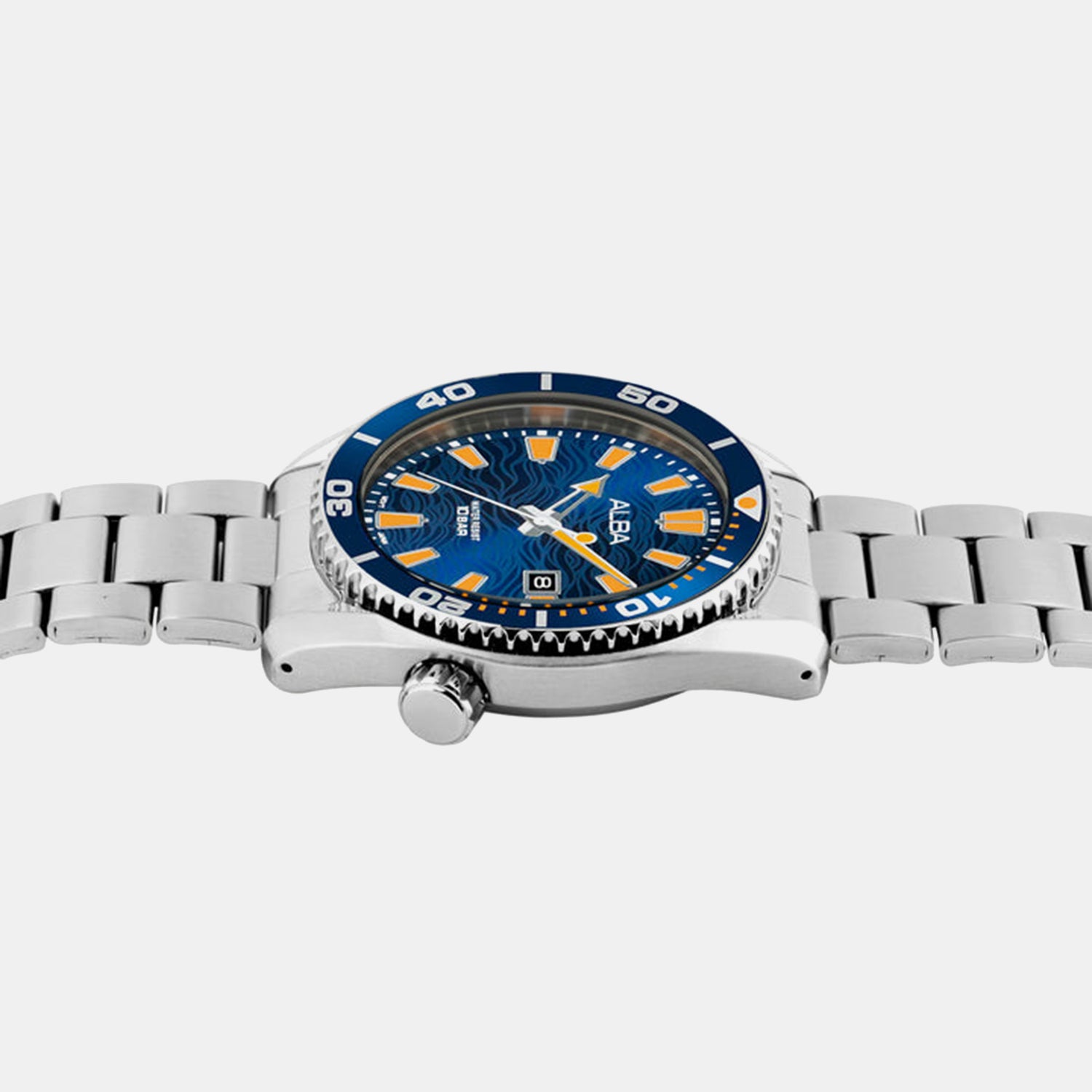 Men Quartz Blue Dial Analog Stainless Steel Watch AS9R67X1