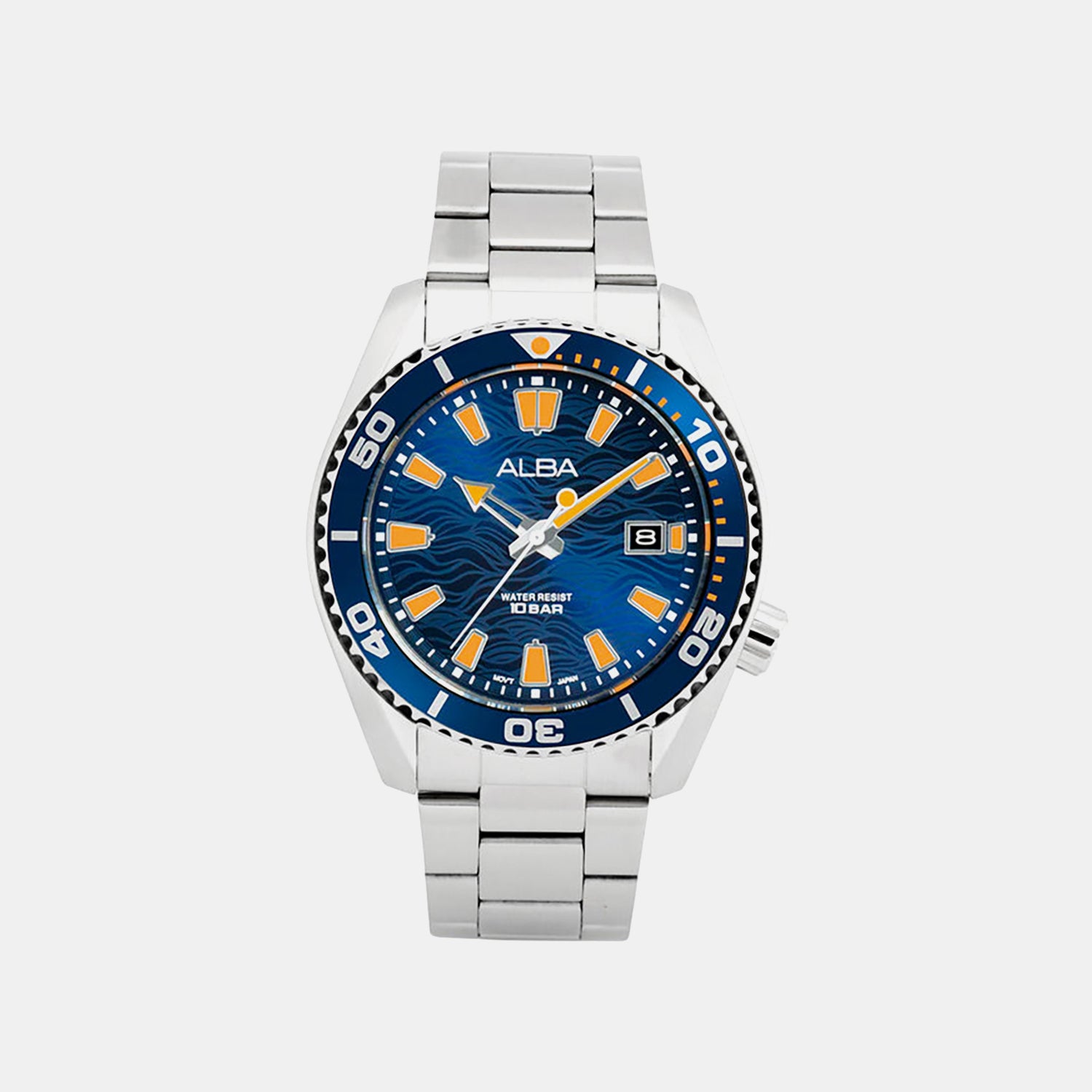 Men Quartz Blue Dial Analog Stainless Steel Watch AS9R67X1