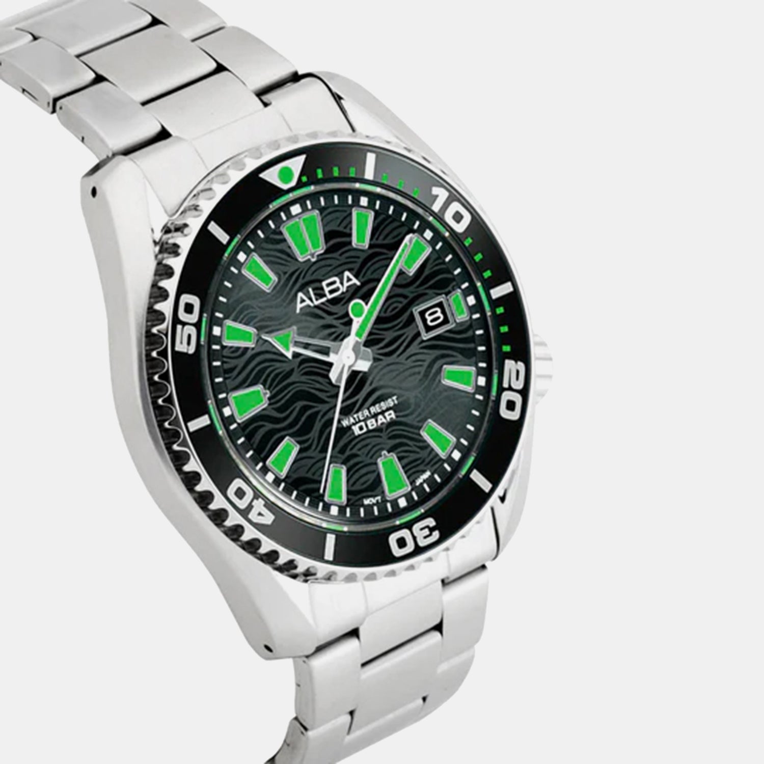 Men Quartz Black Dial Analog Stainless Steel Watch AS9R75X1