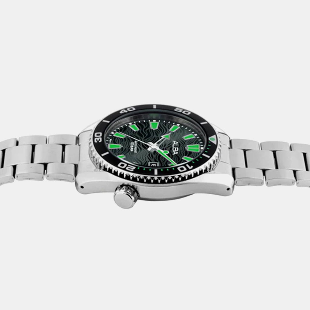 Men Quartz Black Dial Analog Stainless Steel Watch AS9R75X1