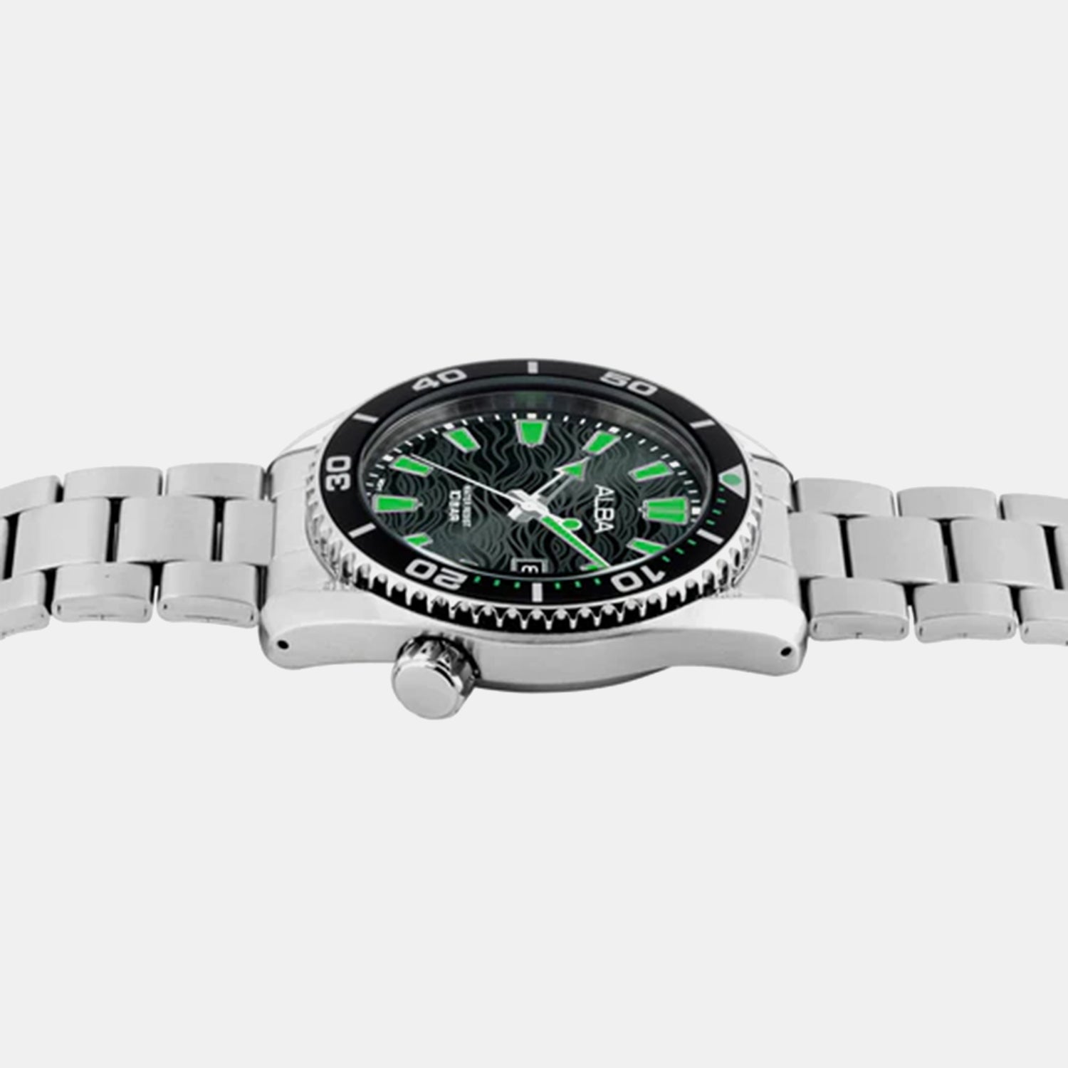 Men Quartz Black Dial Analog Stainless Steel Watch AS9R75X1