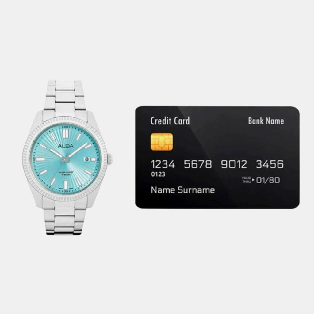 Unisex Quartz Blue Dial Analog Stainless Steel Watch AS9S71X1