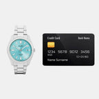 Unisex Quartz Blue Dial Analog Stainless Steel Watch AS9S71X1