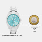 Unisex Quartz Blue Dial Analog Stainless Steel Watch AS9S71X1