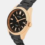 Men Quartz Black Dial Analog Stainless Steel Watch AS9T56X1