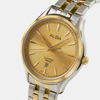 Men Quartz Gold Dial Analog Stainless Steel Watch AS9T64X1