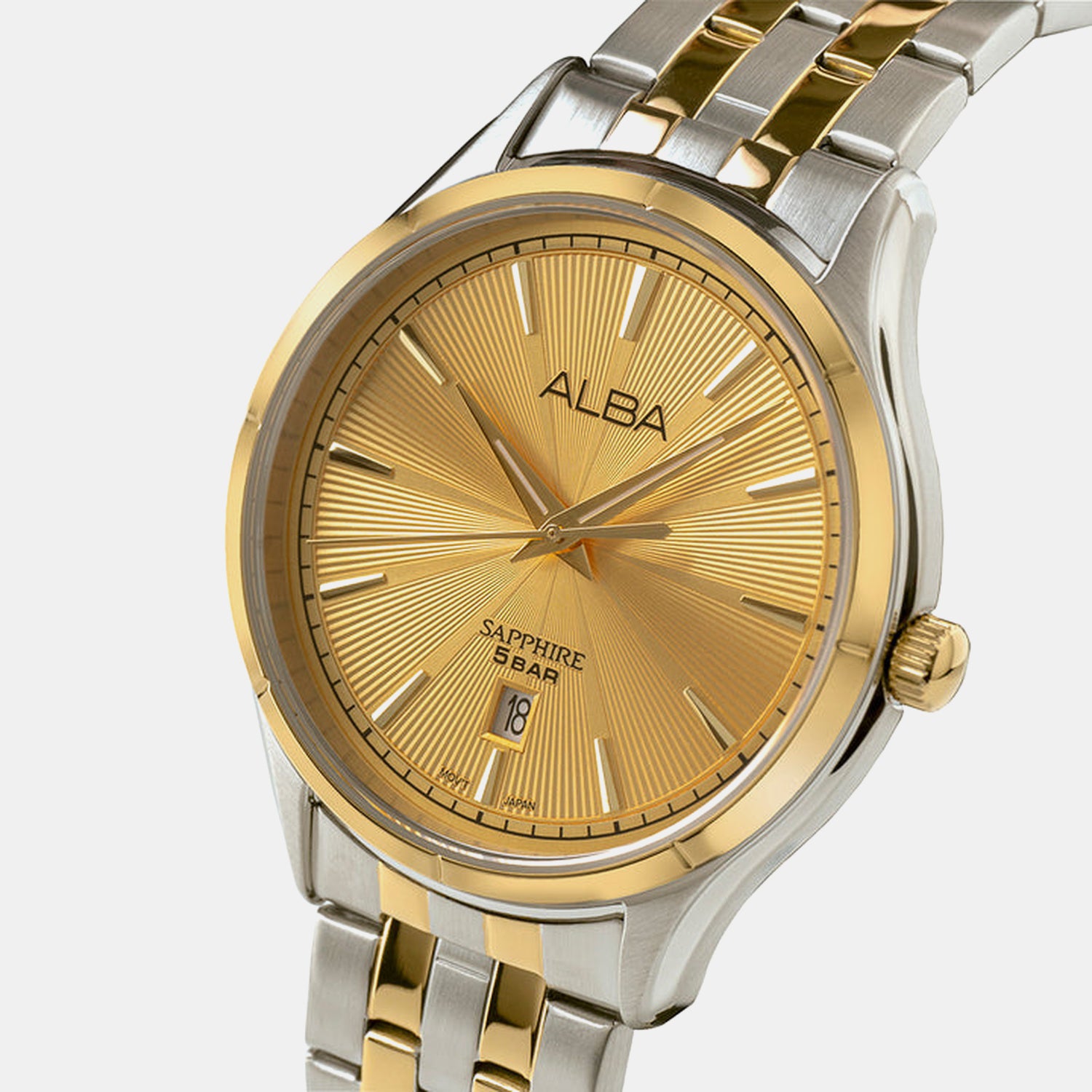 Men Quartz Gold Dial Analog Stainless Steel Watch AS9T64X1