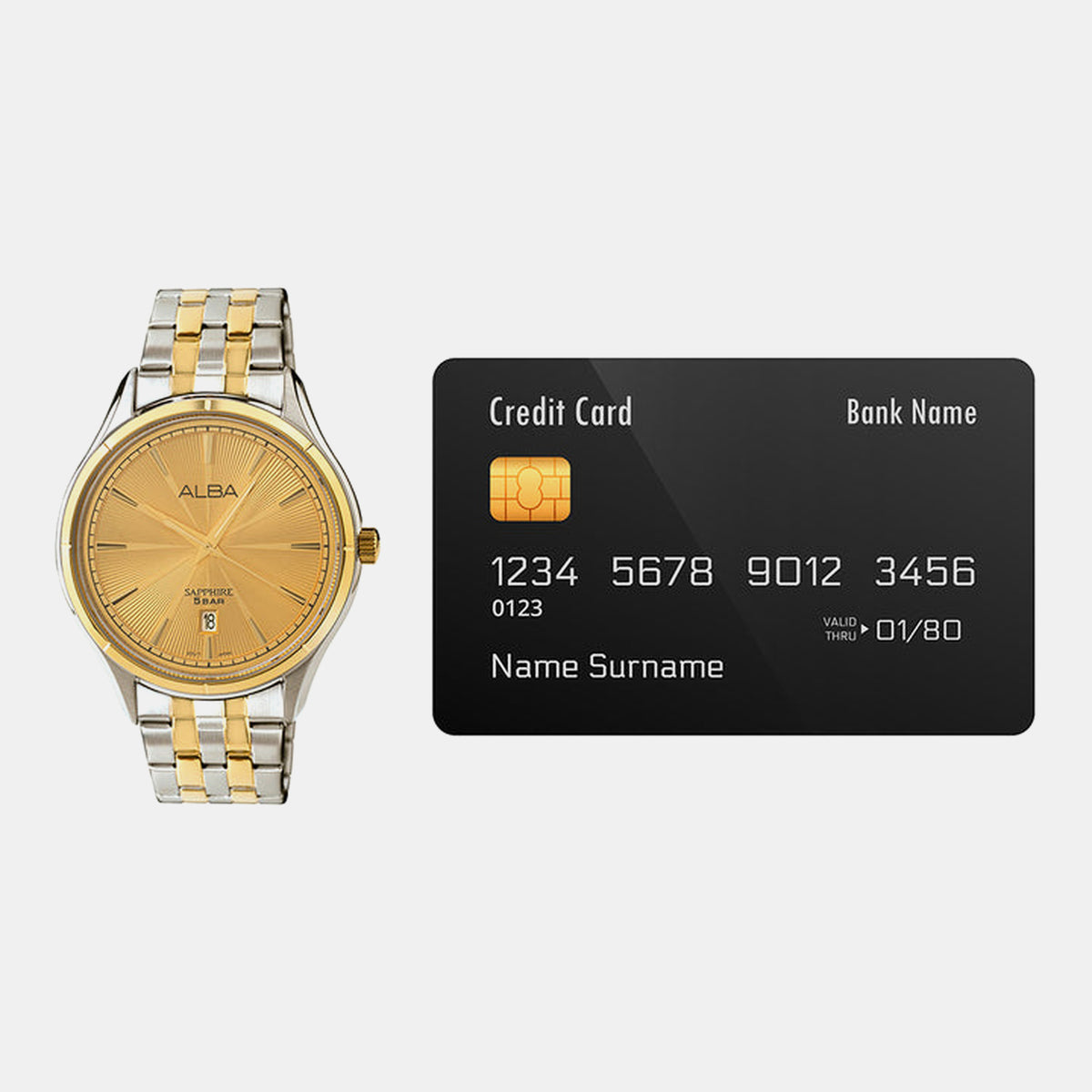 Prestige Men Quartz Gold Dial Analog Stainless Steel Watch AS9T64X1
