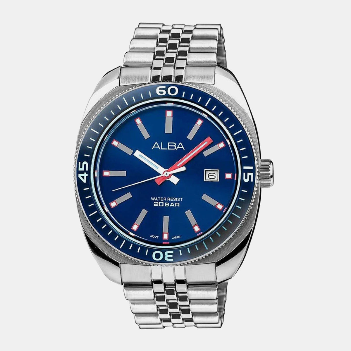 Active Men Quartz Blue Dial Analog Stainless Steel Watch AS9T79X1