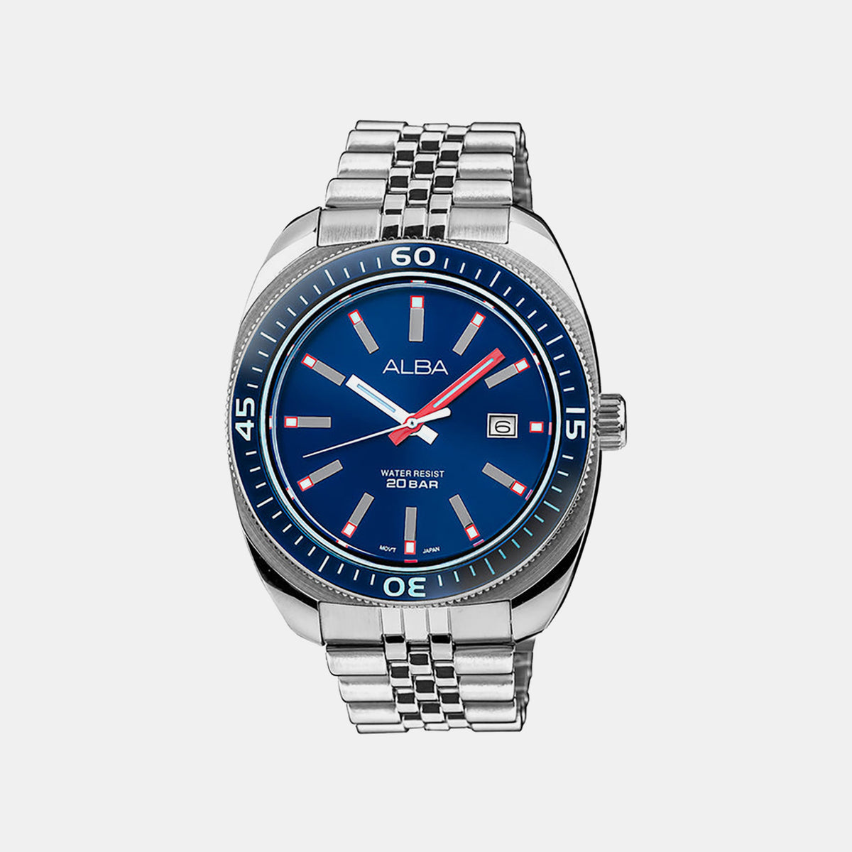 Active Men Quartz Blue Dial Analog Stainless Steel Watch AS9T79X1