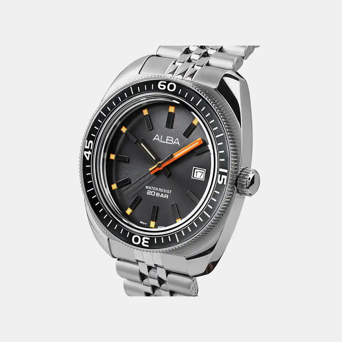Active Men Quartz Grey Dial Analog Stainless Steel Watch AS9T87X1