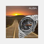 Men Quartz Silver Dial Analog Steel Watch AS9T87X1