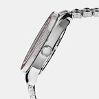 Men Quartz Cream Dial Analog Stainless Steel Watch AS9T89X1