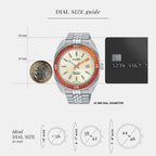 Men Quartz Cream Dial Analog Stainless Steel Watch AS9T89X1