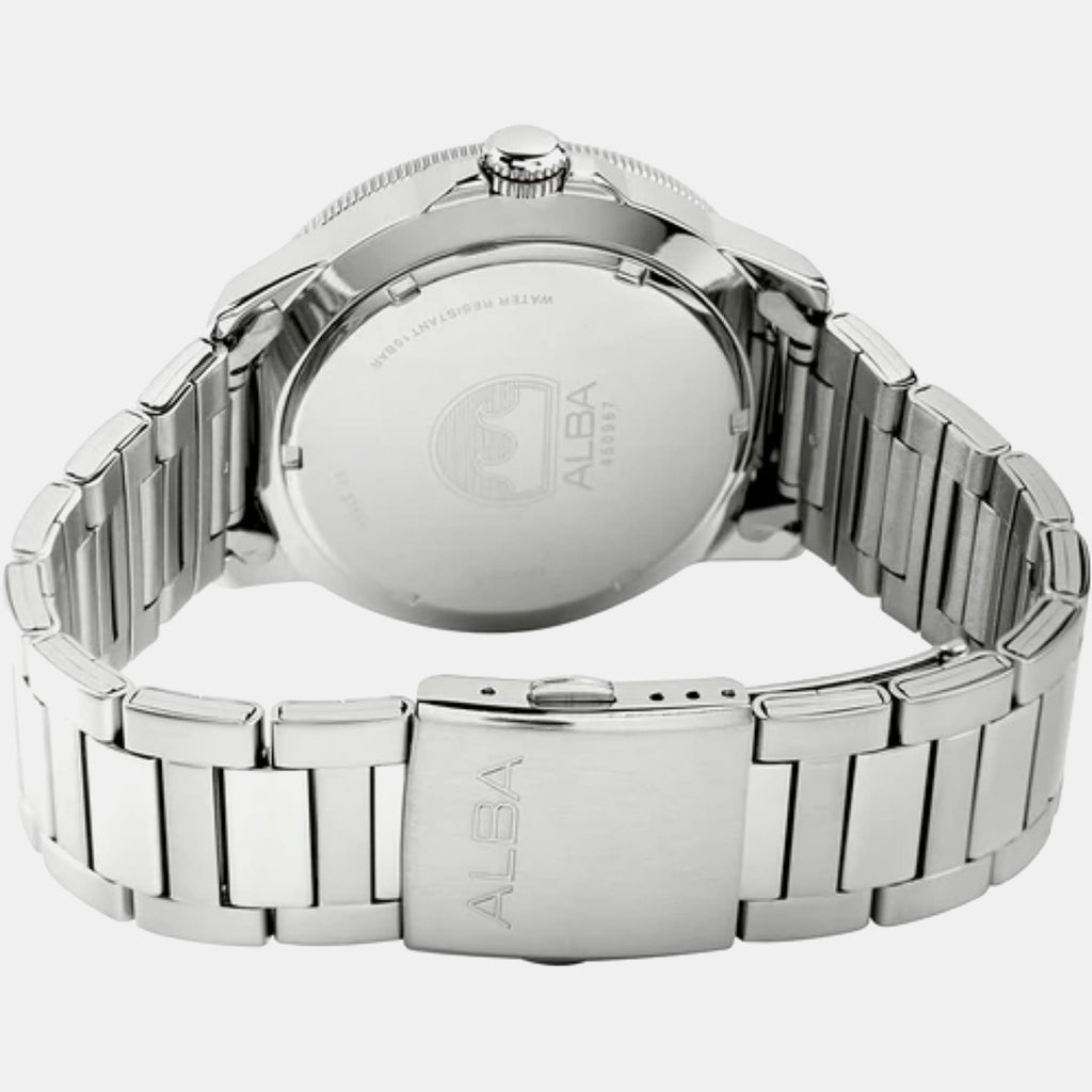 Men Quartz Brown Dial Analog Stainless Steel Watch AS9T91X1